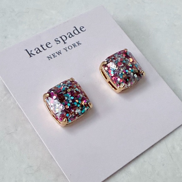 Kate Spade NWT Glitter Stud Earrings Confetti Multi Color - Picture 2 of 10